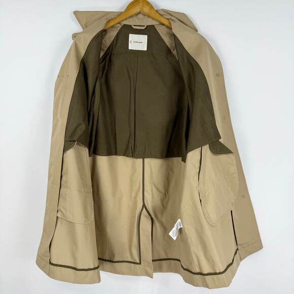 Everlane Women's The Mac Trench Coat Large Cornstalk Khaki Minimalist - Picture 9 of 16